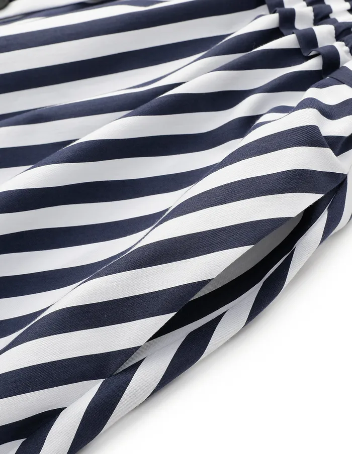 MARYLING Skirts Blue And White Striped Ruffle Detail Striped Swing Skirt Mix 8211 Women MARYLING Skirts Blue And White Striped Ruffle Detail Striped Swing Skirt Mix 8211 Women