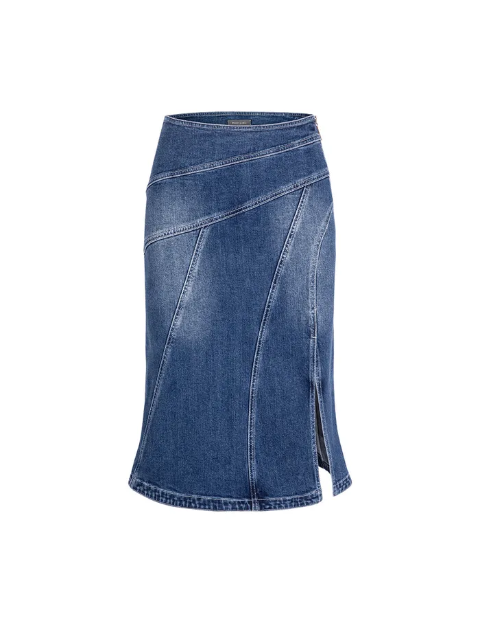 MARYLING Skirts Colour Blocking Long Sleeve A Line Knitted Skirt Denim 8211 Women MARYLING Skirts Colour Blocking Long Sleeve A Line Knitted Skirt Denim 8211 Women