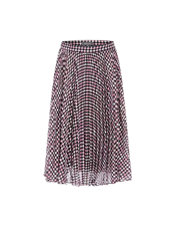 MARYLING Skirts Cranberry Checkered Sun Pleated Print Skirt Checkes 8211 Women MARYLING Skirts Cranberry Checkered Sun Pleated Print Skirt Checkes 8211 Women