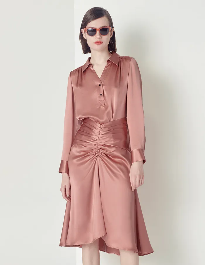 MARYLING Skirts GATHERED FRONT FISHTAIL SKIRT Red 8211 Women MARYLING Skirts GATHERED FRONT FISHTAIL SKIRT Red 8211 Women