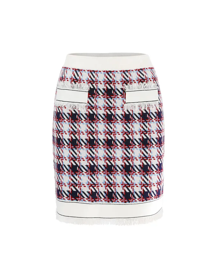 MARYLING Skirts Houndstooth Jacquard Knitted Mini Skirt Mix 8211 Women MARYLING Skirts Houndstooth Jacquard Knitted Mini Skirt Mix 8211 Women
