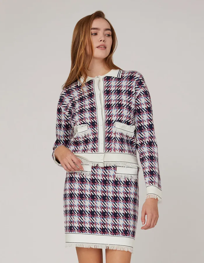 MARYLING Skirts Houndstooth Jacquard Knitted Mini Skirt Mix 8211 Women MARYLING Skirts Houndstooth Jacquard Knitted Mini Skirt Mix 8211 Women