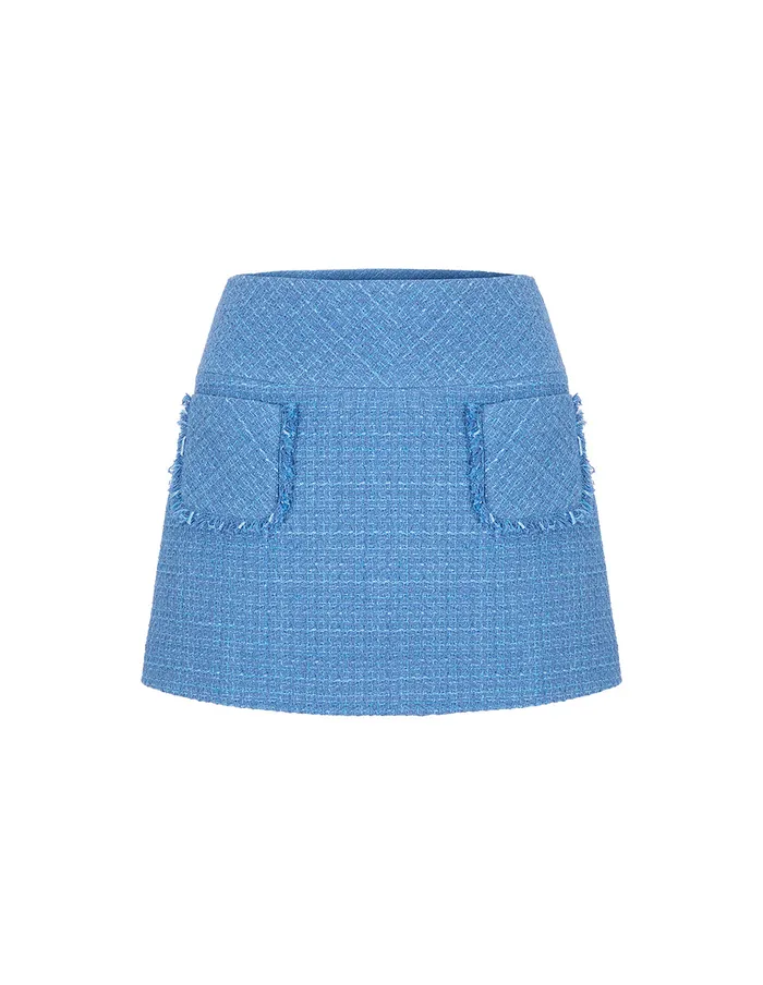 MARYLING Skirts Ice Blue Tweed Mini Skirt Blue 8211 Women MARYLING Skirts Ice Blue Tweed Mini Skirt Blue 8211 Women