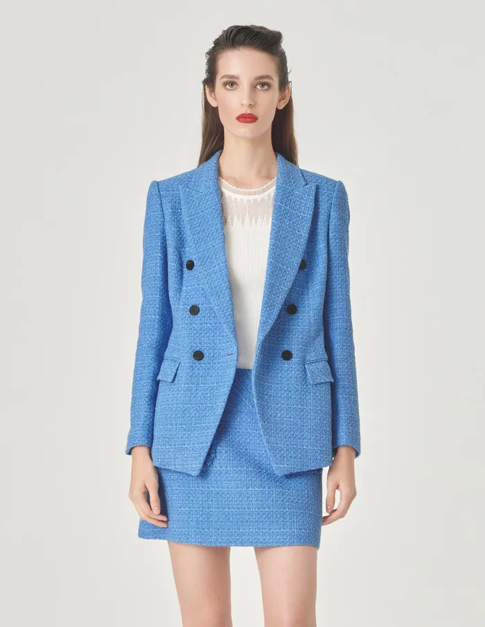MARYLING Skirts Ice Blue Tweed Mini Skirt Blue 8211 Women MARYLING Skirts Ice Blue Tweed Mini Skirt Blue 8211 Women