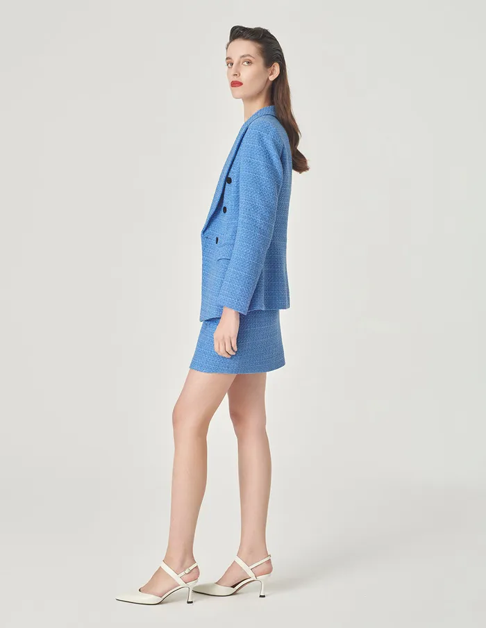 MARYLING Skirts Ice Blue Tweed Mini Skirt Blue 8211 Women MARYLING Skirts Ice Blue Tweed Mini Skirt Blue 8211 Women