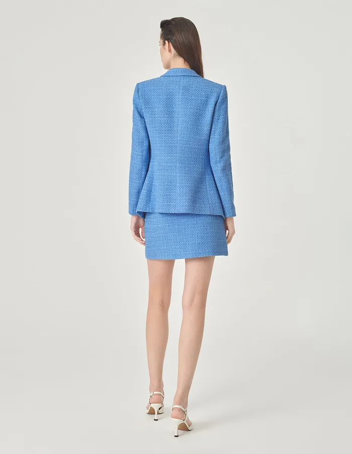 MARYLING Skirts Ice Blue Tweed Mini Skirt Blue 8211 Women MARYLING Skirts Ice Blue Tweed Mini Skirt Blue 8211 Women