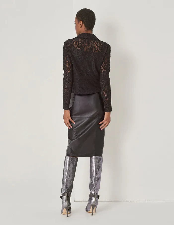 MARYLING Skirts Metal Zip Lambskin Skirt Black 8211 Women MARYLING Skirts Metal Zip Lambskin Skirt Black 8211 Women