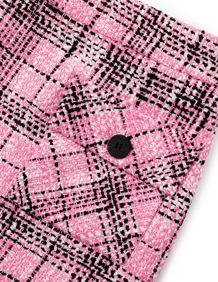 MARYLING Skirts Plaid Tweed StraightFit Hip Skirt Pink 8211 Women MARYLING Skirts Plaid Tweed StraightFit Hip Skirt Pink 8211 Women