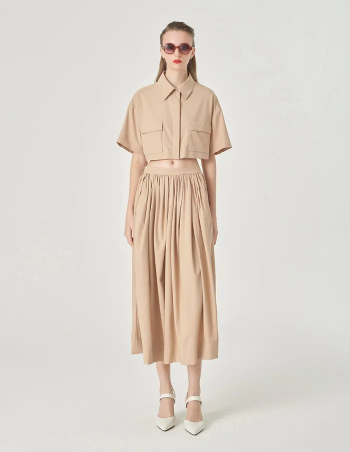 MARYLING Skirts Pleated Parapet Skirt Sandy 8211 Women