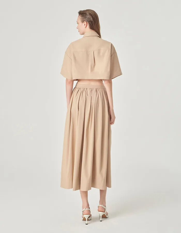 MARYLING Skirts Pleated Parapet Skirt Sandy 8211 Women MARYLING Skirts Pleated Parapet Skirt Sandy 8211 Women