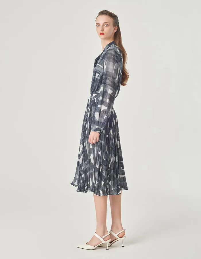 MARYLING Skirts Printed Sun Pleated Skirt Monochrome 8211 Women MARYLING Skirts Printed Sun Pleated Skirt Monochrome 8211 Women