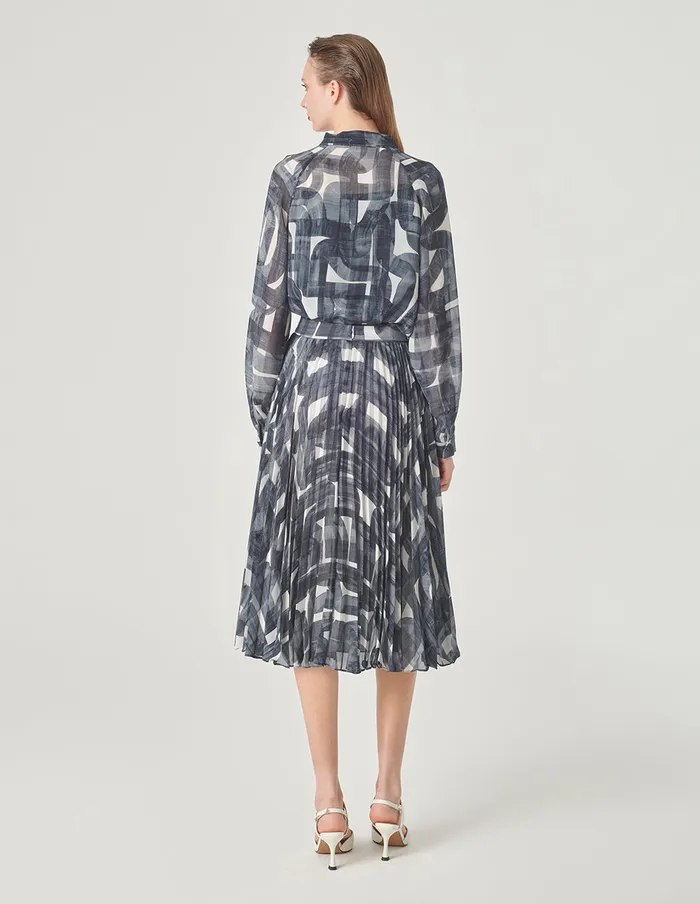 MARYLING Skirts Printed Sun Pleated Skirt Monochrome 8211 Women MARYLING Skirts Printed Sun Pleated Skirt Monochrome 8211 Women