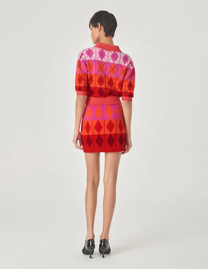 MARYLING Skirts Red Berry Plaid Knitted Skirt Red 8211 Women MARYLING Skirts Red Berry Plaid Knitted Skirt Red 8211 Women