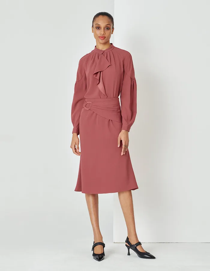 MARYLING Skirts Red Cut Bias Fishtail Skirt Red 8211 Women