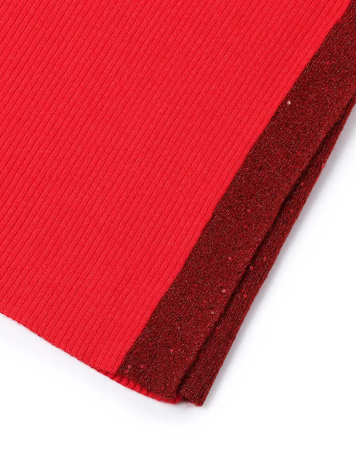 MARYLING Skirts Red Slit Knitted Skirt Red 8211 Women MARYLING Skirts Red Slit Knitted Skirt Red 8211 Women