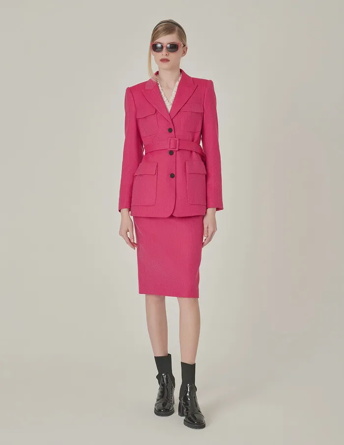 MARYLING Skirts Rose Pink Herringbone KneeLength Skirt Herringbone 8211 Women MARYLING Skirts Rose Pink Herringbone KneeLength Skirt Herringbone 8211 Women