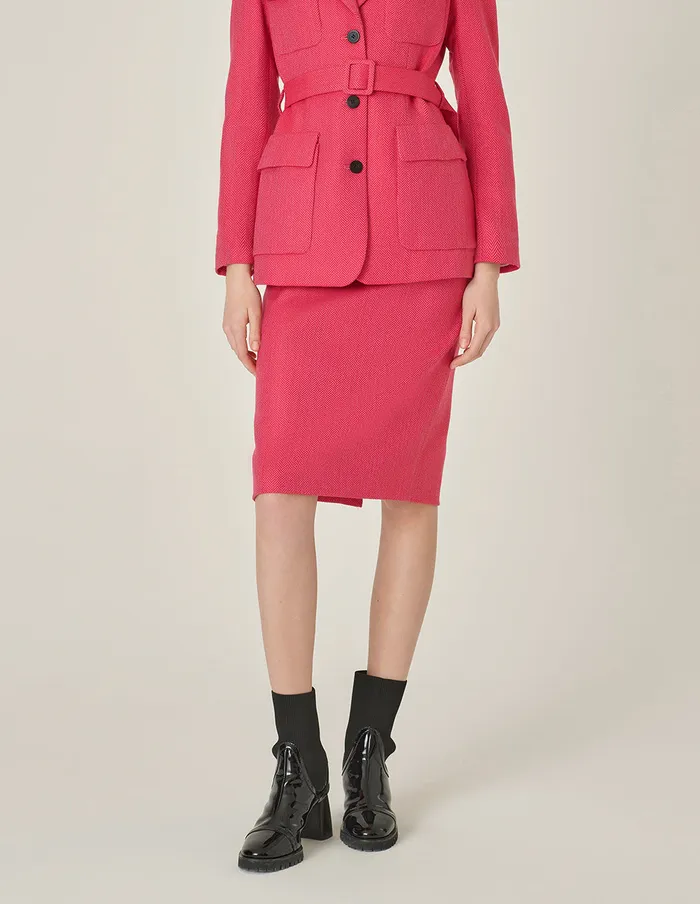 MARYLING Skirts Rose Pink Herringbone KneeLength Skirt Herringbone 8211 Women MARYLING Skirts Rose Pink Herringbone KneeLength Skirt Herringbone 8211 Women