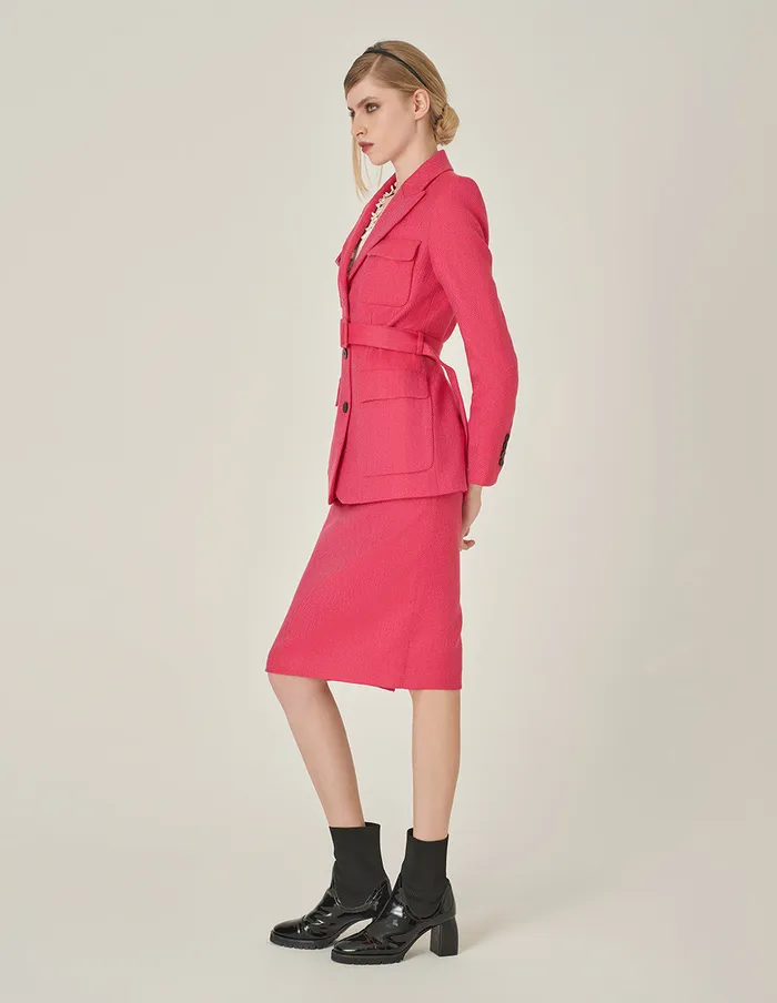MARYLING Skirts Rose Pink Herringbone KneeLength Skirt Herringbone 8211 Women MARYLING Skirts Rose Pink Herringbone KneeLength Skirt Herringbone 8211 Women