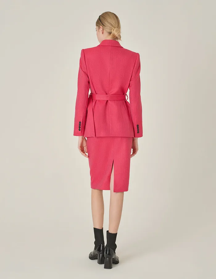 MARYLING Skirts Rose Pink Herringbone KneeLength Skirt Herringbone 8211 Women MARYLING Skirts Rose Pink Herringbone KneeLength Skirt Herringbone 8211 Women