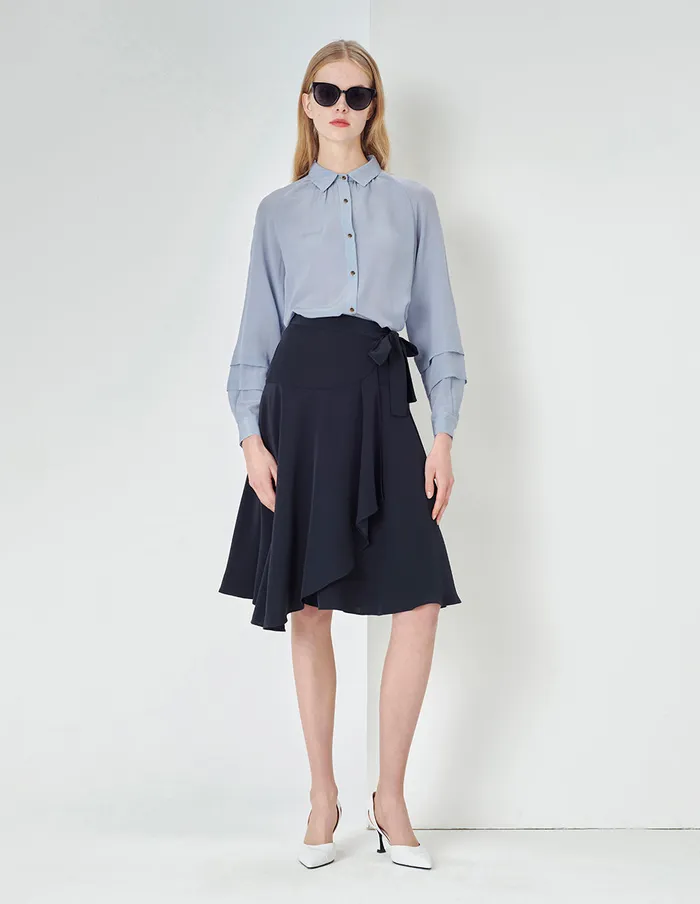 MARYLING Skirts Spring Midnight Blue Bow Knot Mini Skirt Blue 8211 Women