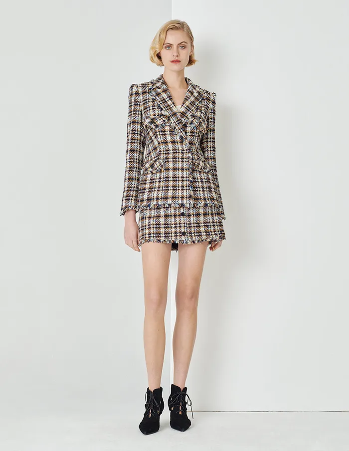 MARYLING Skirts Tweed ALine With Tassel Mini Skirt Mix 8211 Women