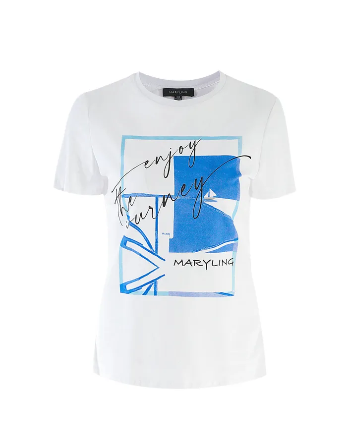 MARYLING TShirt Classic Round Neck Logo Short Sleeve Tshirt Mix 8211 Women MARYLING TShirt Classic Round Neck Logo Short Sleeve Tshirt Mix 8211 Women