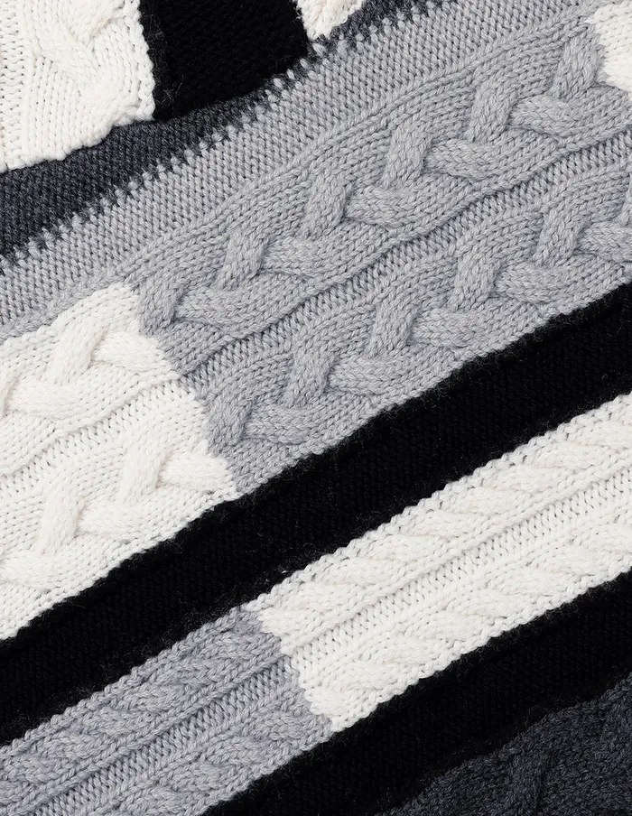 MARYLING Vest Black And White Contrast Knit Woven Matching Sweatshirt Blue And White 8211 Women MARYLING Vest Black And White Contrast Knit Woven Matching Sweatshirt Blue And White 8211 Women