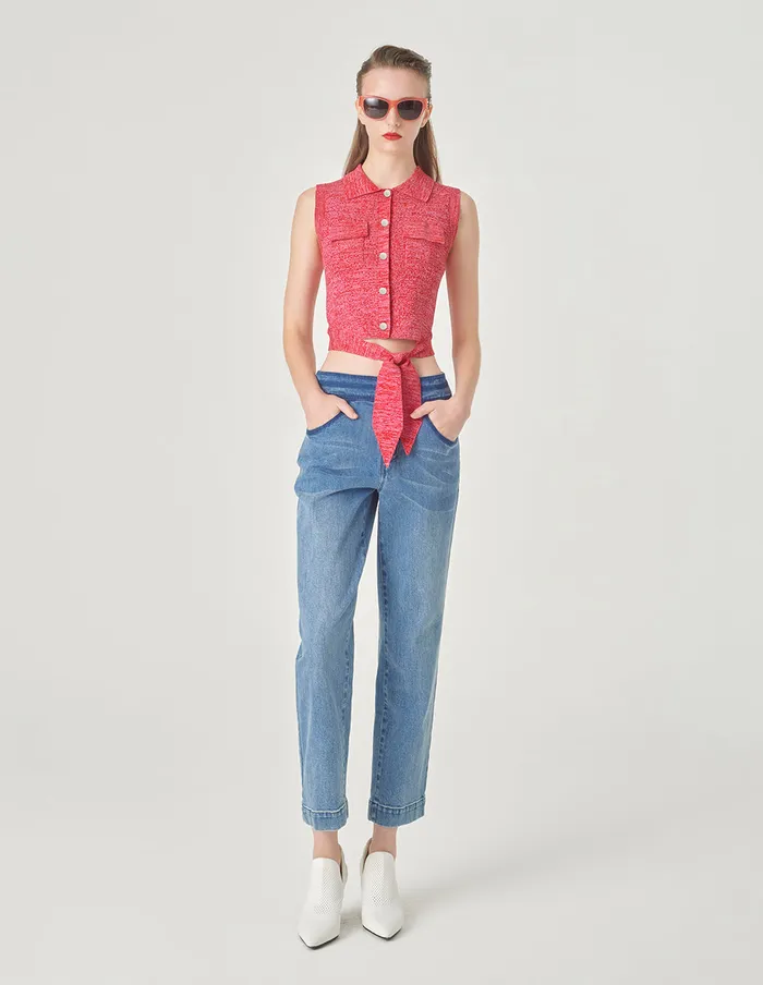 MARYLING Vest Red Color Knitted Vest Red 8211 Women