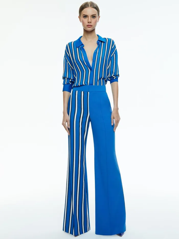 Matching Sets Women Alice Olivia Teakwood Stripe French Blue