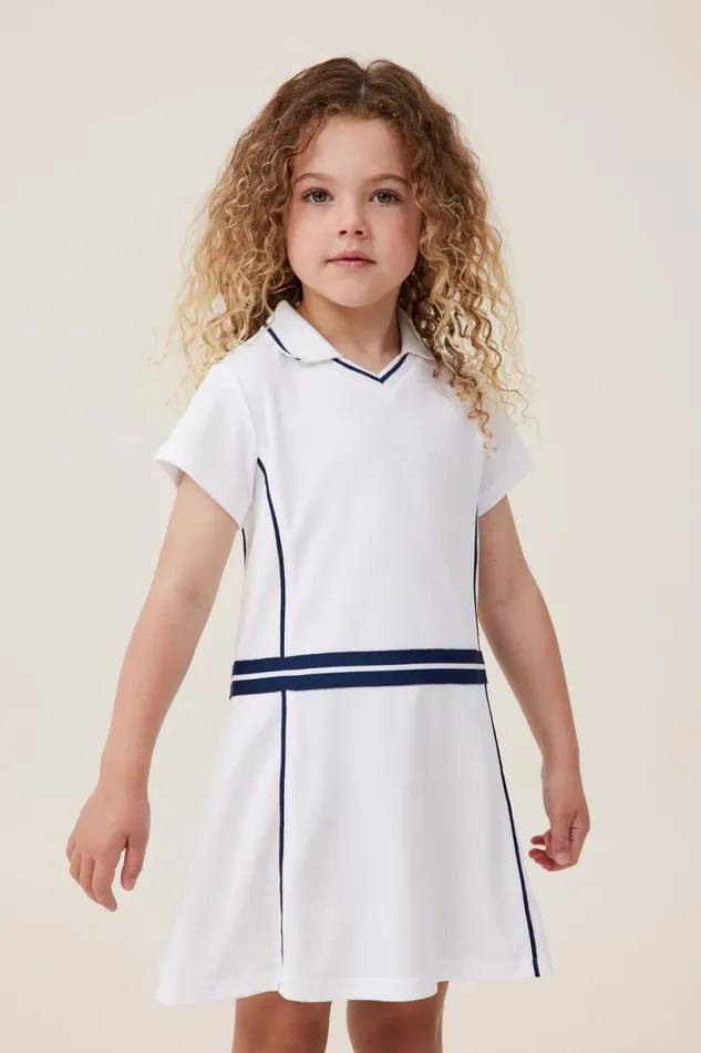 Matilda Tennis Dress Whitenavy Girls Cotton On Dresses