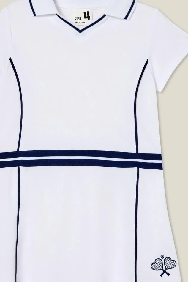 Matilda Tennis Dress Whitenavy Girls Cotton On Dresses