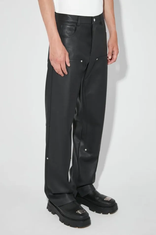 Matte Faux Leather Carpenters Trousers Black Men MISBHV Trousers
