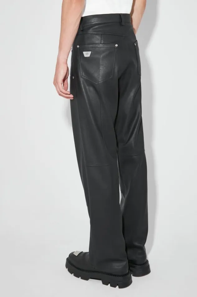 Matte Faux Leather Carpenters Trousers Black Men MISBHV Trousers