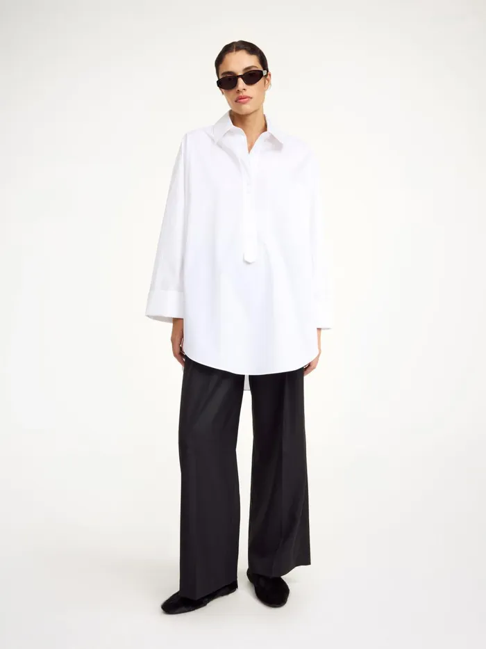 Maye Organic Cotton Shirt Pure White Women By Malene Birger Shirts