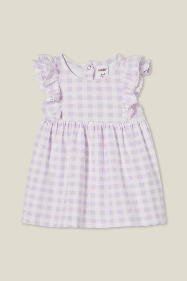 Megan Sleeveless Ruffle Dress Vintage Lilacgingham Baby Cotton On Dresses and All In Ones Megan Sleeveless Ruffle Dress Vintage Lilacgingham Baby Cotton On Dresses and All In Ones