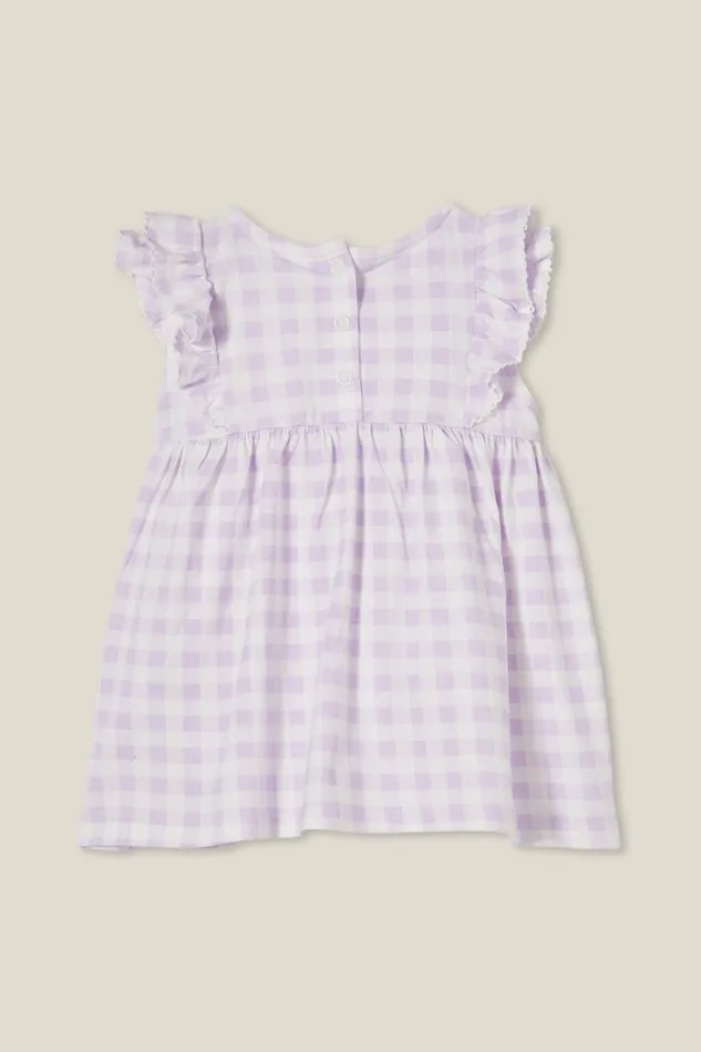 Megan Sleeveless Ruffle Dress Vintage Lilacgingham Baby Cotton On Dresses and All In Ones Megan Sleeveless Ruffle Dress Vintage Lilacgingham Baby Cotton On Dresses and All In Ones