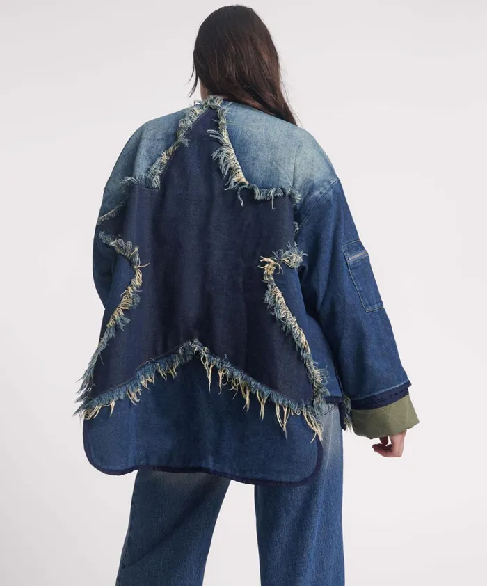 MEMPHIS DARK STAR DENIM WADDED JACKET Women One Teaspoon Denim Jackets MEMPHIS DARK STAR DENIM WADDED JACKET Women One Teaspoon Denim Jackets