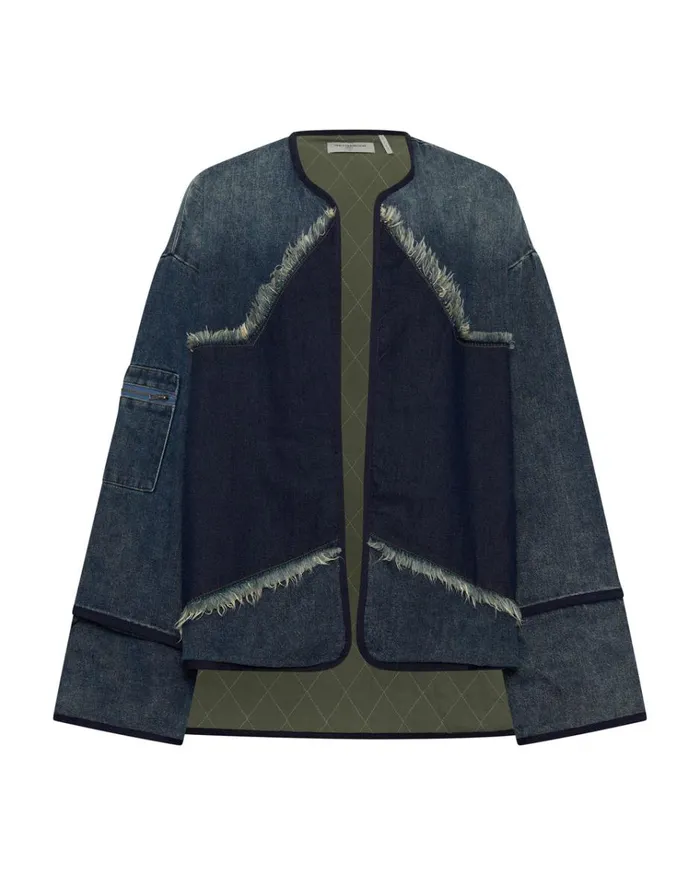 MEMPHIS DARK STAR DENIM WADDED JACKET Women One Teaspoon Denim Jackets MEMPHIS DARK STAR DENIM WADDED JACKET Women One Teaspoon Denim Jackets