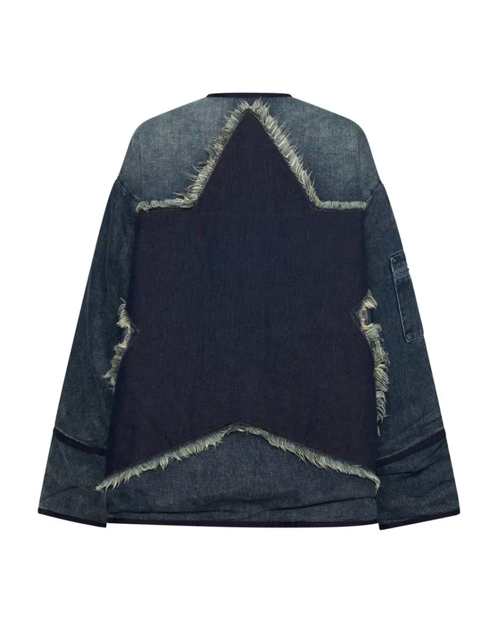 MEMPHIS DARK STAR DENIM WADDED JACKET Women One Teaspoon Denim Jackets MEMPHIS DARK STAR DENIM WADDED JACKET Women One Teaspoon Denim Jackets