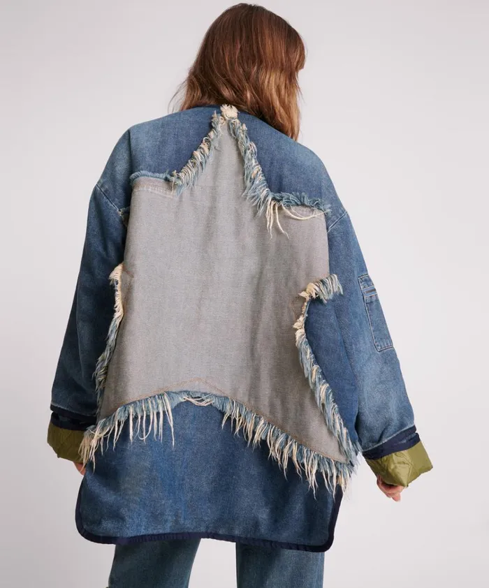 MEMPHIS LIGHT STAR DENIM WADDED JACKET Women One Teaspoon Jackets MEMPHIS LIGHT STAR DENIM WADDED JACKET Women One Teaspoon Jackets