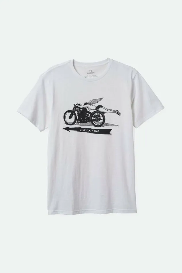 Men 20th Anniversary Flyer SS Tailored TShirt White Brixton TShirts