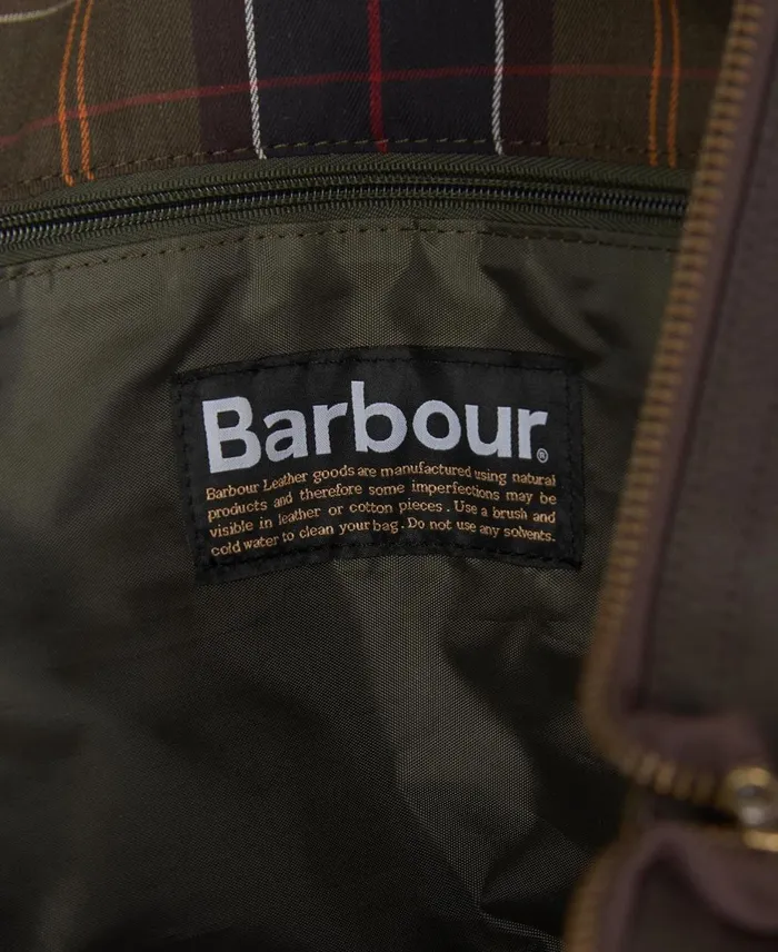Men Bags and Luggage Barbour Leather Medium Travel Explorer Bag Chocolate