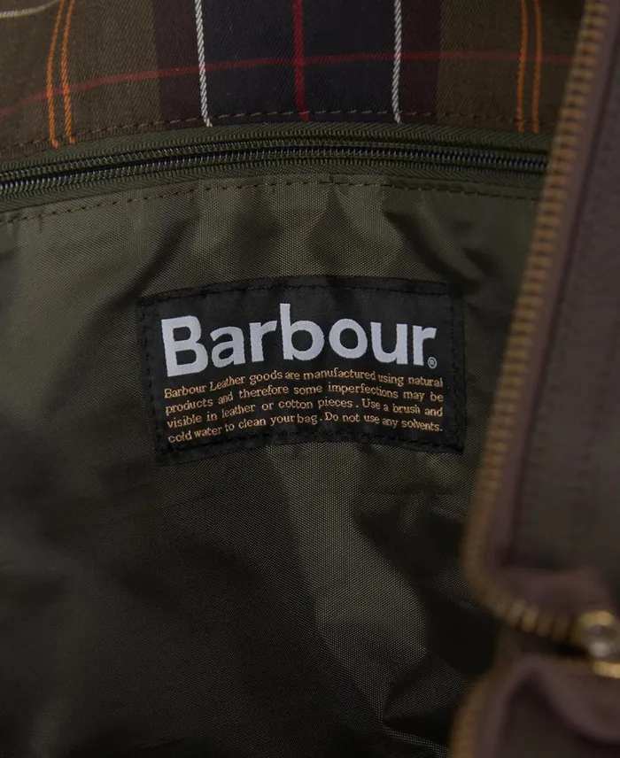 Men Bags and Luggage Barbour Leather Medium Travel Explorer Bag Chocolate