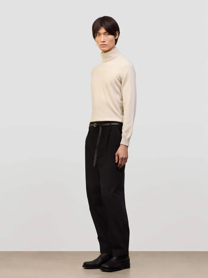 Men Begg X Co Loungewear Heriot Roll Collar Cashmere Sweater Earl Grey