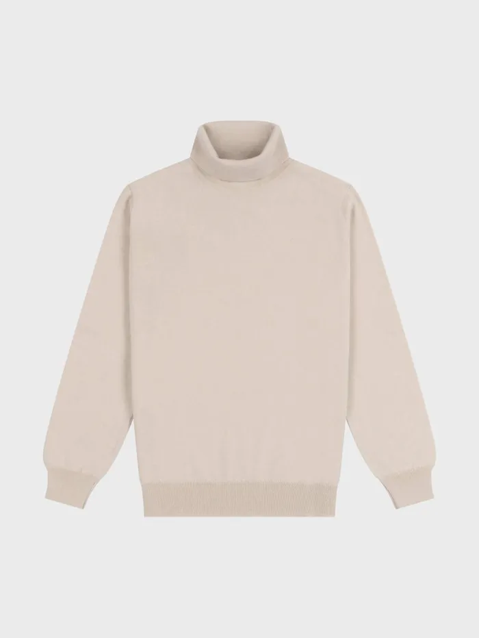 Men Begg X Co Loungewear Heriot Roll Collar Cashmere Sweater Earl Grey