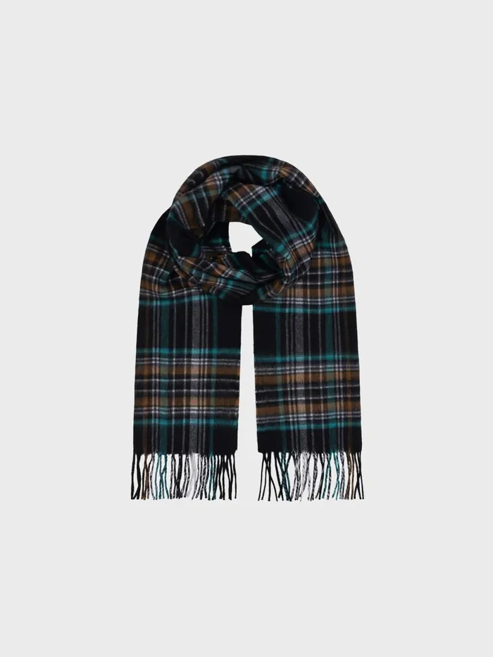 Men Begg X Co Scarves Arran Serfaus Cashmere Scarf Black White Teal