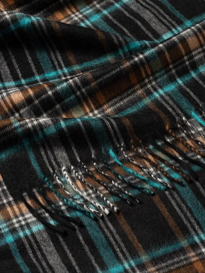 Men Begg X Co Scarves Arran Serfaus Cashmere Scarf Black White Teal