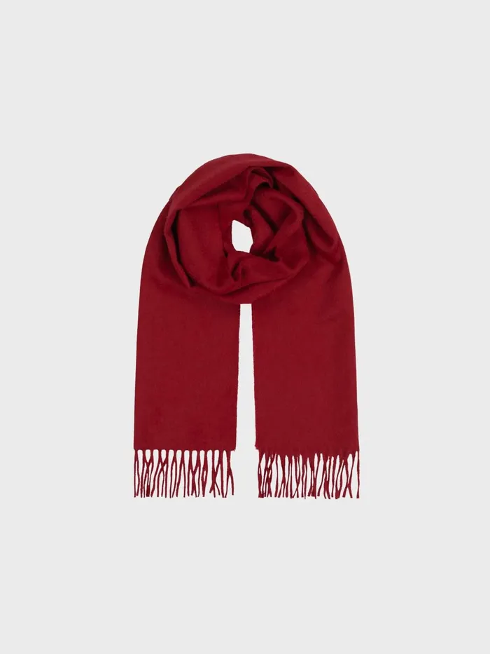 Men Begg X Co Scarves Arran Solid Oversized Cashmere Scarf Carmine