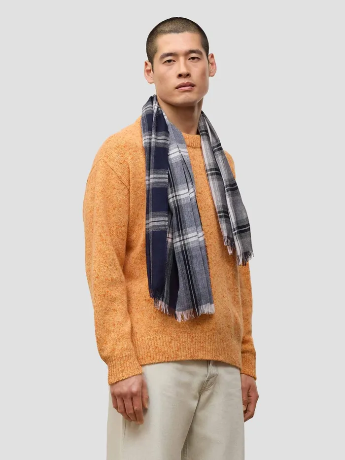Men Begg X Co Scarves Fiji Hunter Lightweight Scarf Black White Navy