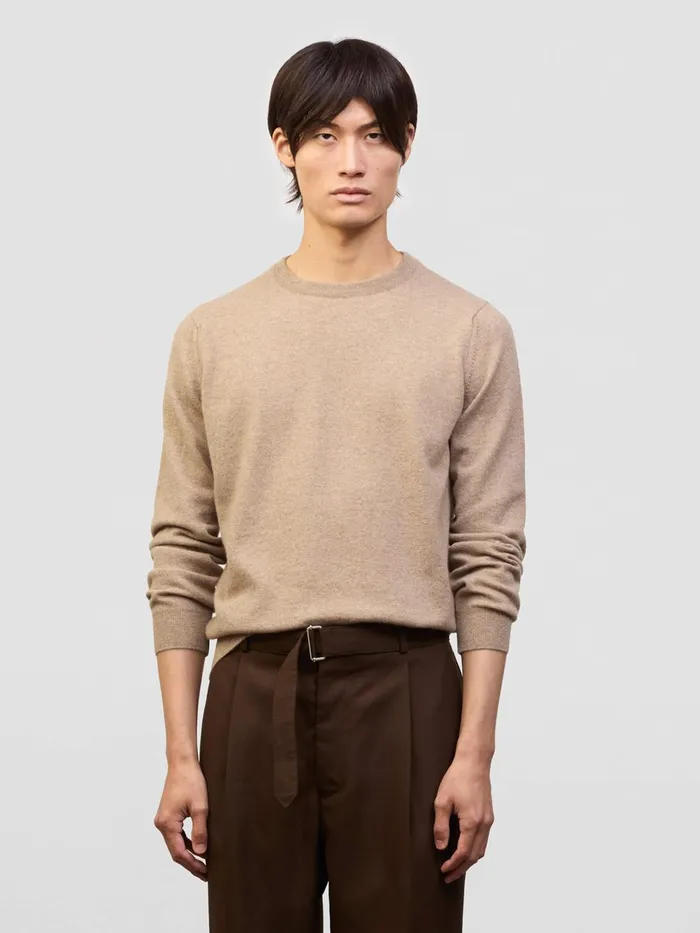 Men Begg X Co Sweaters Heriot Crew Cashmere Sweater Brown Undyed